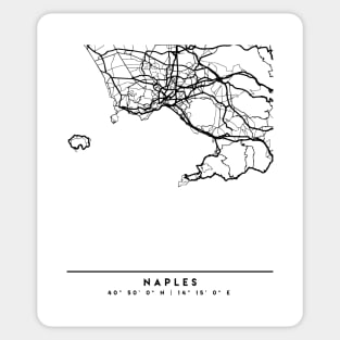 NAPLES ITALY BLACK CITY STREET MAP ART Sticker